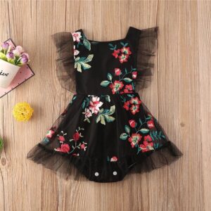 Romper vestido oscuro con bordado