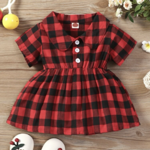 Vestido de cuadros rojo/negro