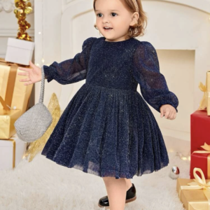 Vestido brillante azul marino