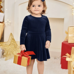 Vestido de terciopelo azul