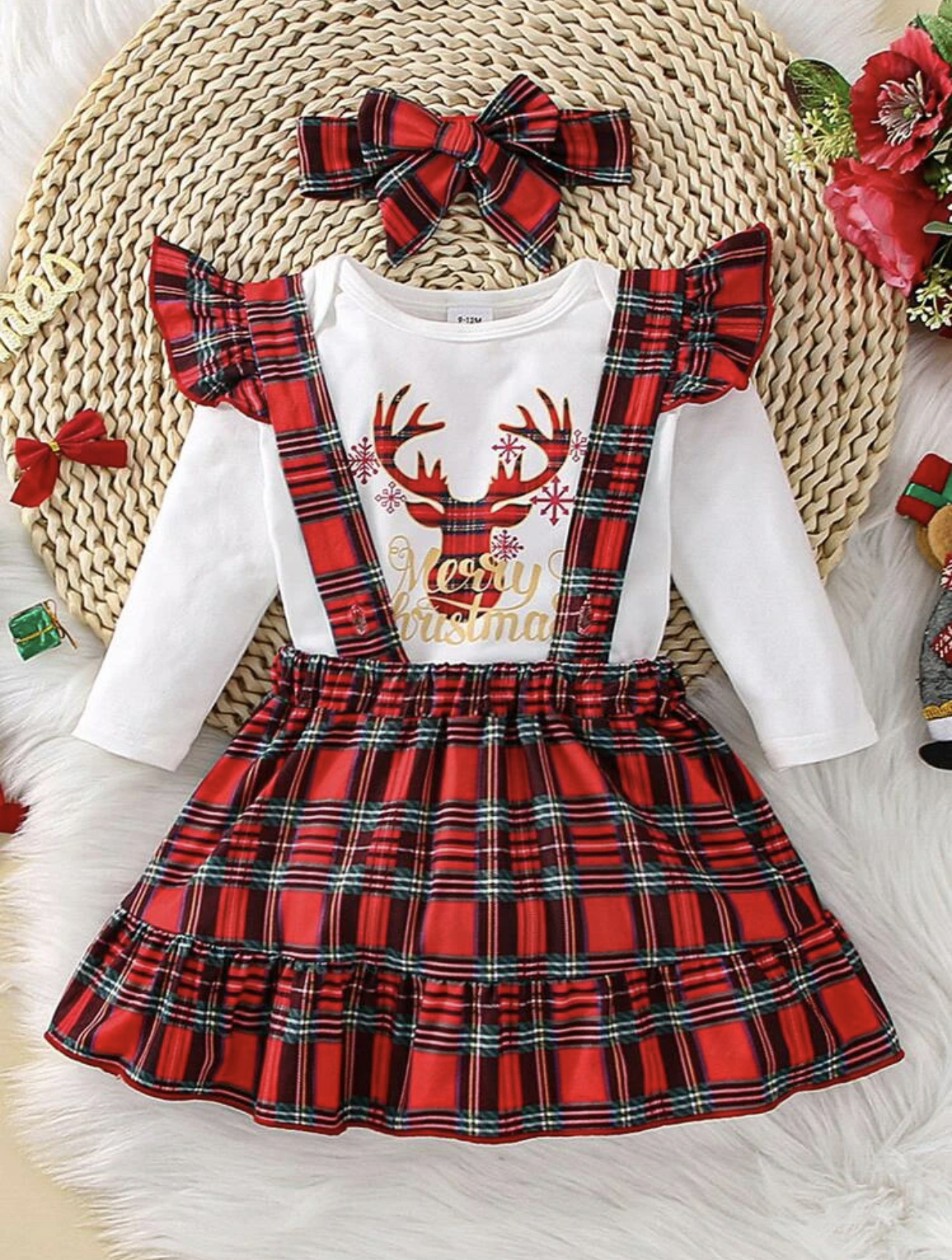 Conjunto 3 piezas alce de navidad