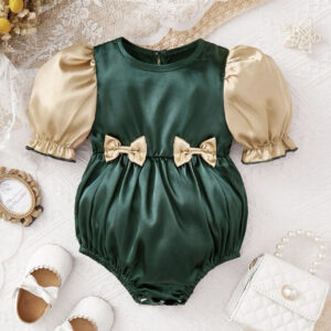 Romper verde con dorado navideño