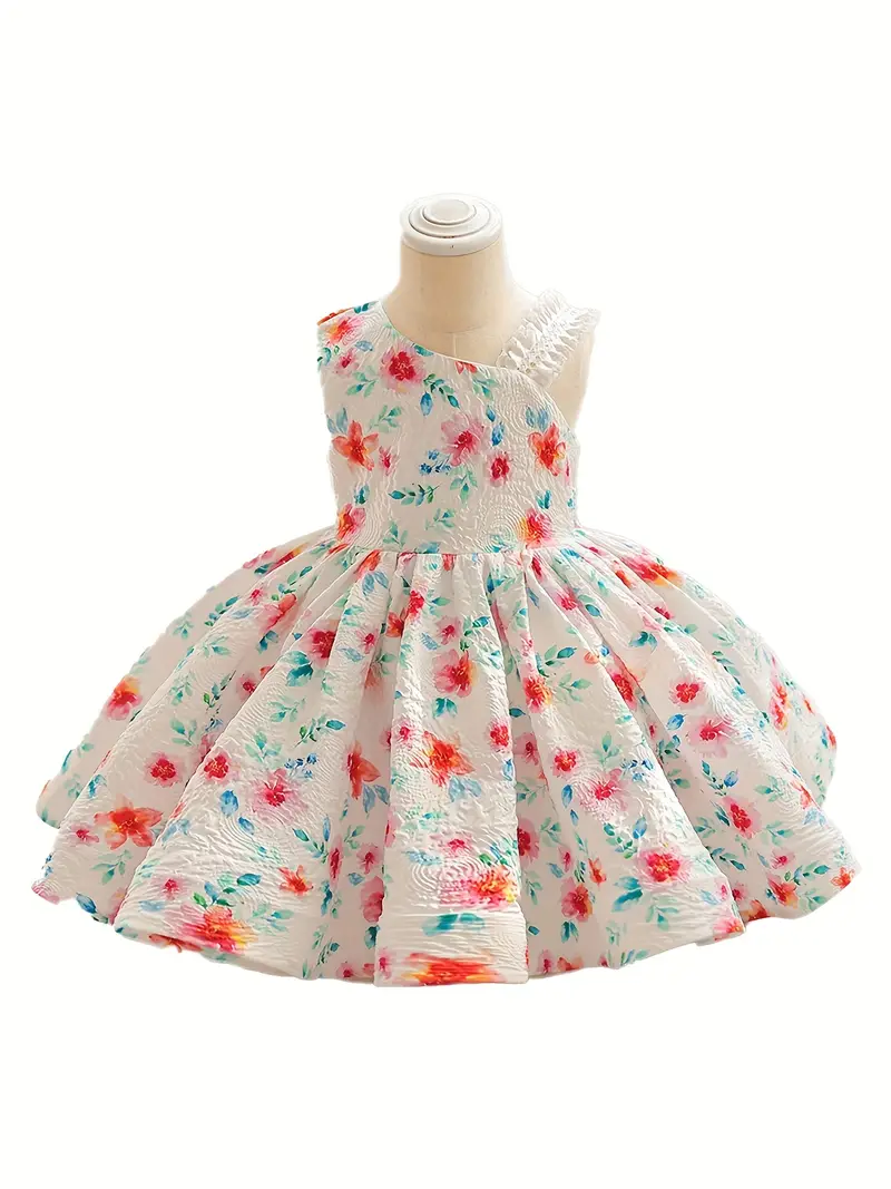 Vestido casual estilo bohemio sin mangas blanco floral