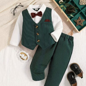 Conjunto de vestir con corbata lazo chaleco y pantalón niño