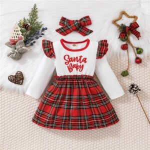 Vestido de manga larga con estampado Santa Baby