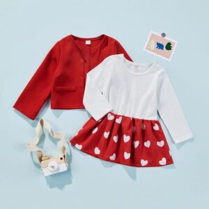 Vestido con estampado corazones y bolero