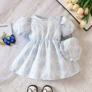 Bebé Vestido halter con estampado floral con diseño de aro O