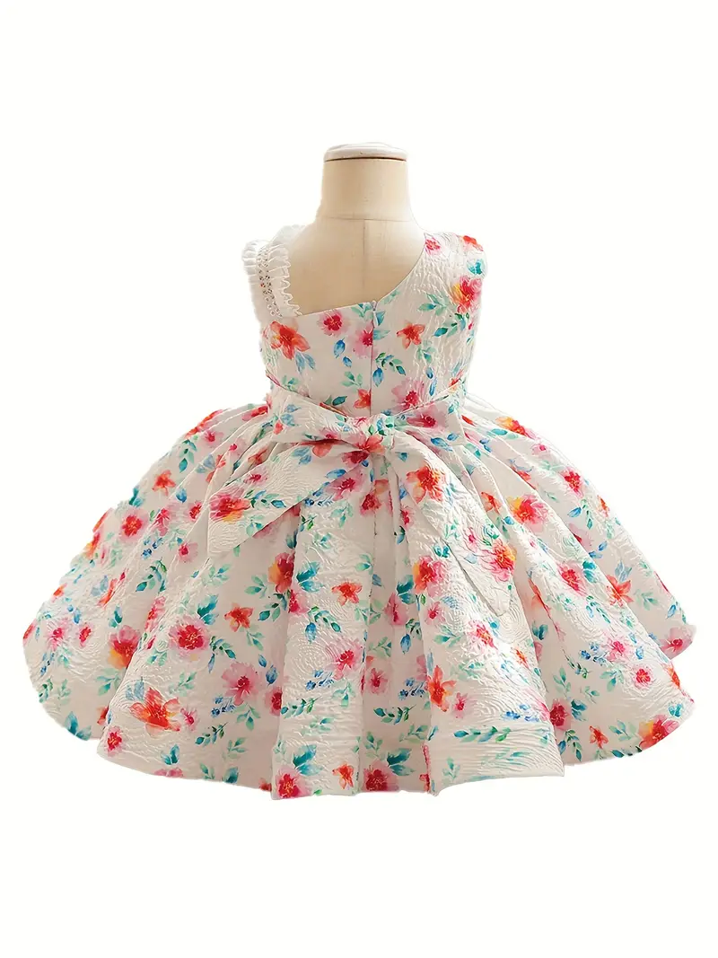 Vestido casual estilo bohemio sin mangas blanco floral - Imagen 2