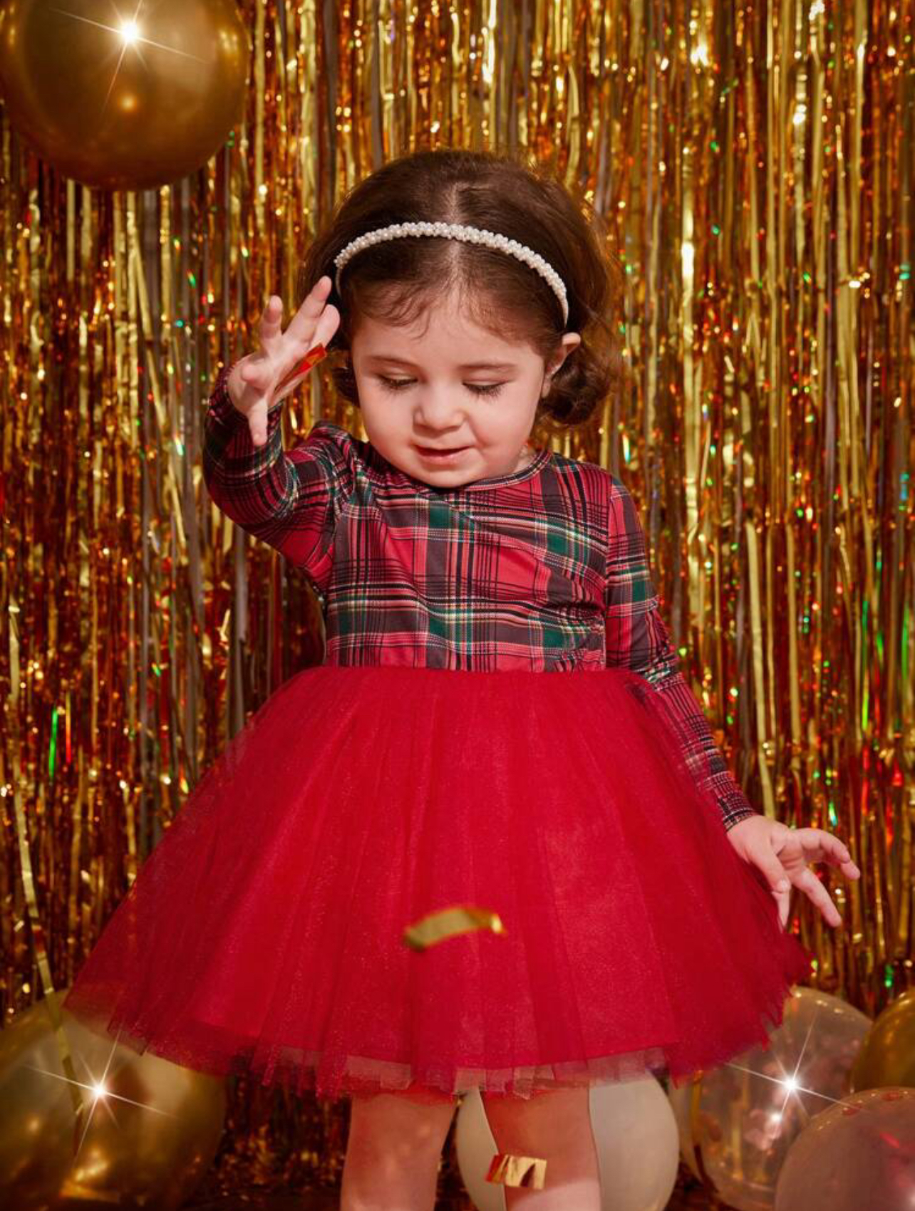 Vestido de tartán bajo con malla - Imagen 4