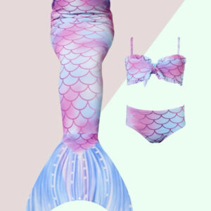 Traje de baño de bikini de escamas con borde volante y cola
