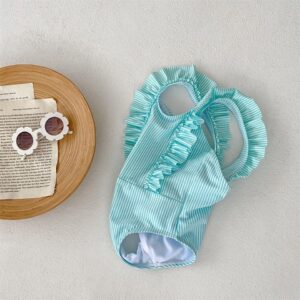 Bañador turquesa rayado