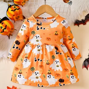 Vestido Estampado de Halloween Boo