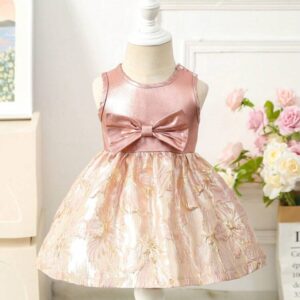 Vestido Floral elegante oro rosa