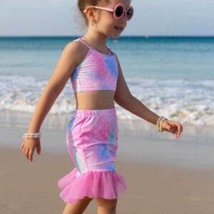 Conjunto de bikini con estampado de escamas degradado