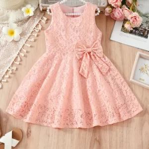 Vestido de encaje acampanado de verano con forro
