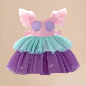 Vestido con estampado de conchas temática Sirena