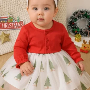 Vestido navideño combinado arbolito