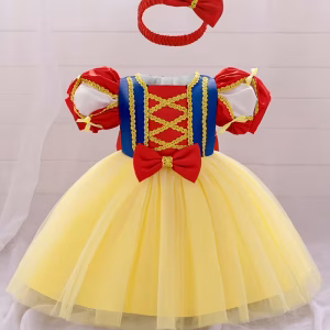 Vestido de fiesta temática Blancanieves con tul