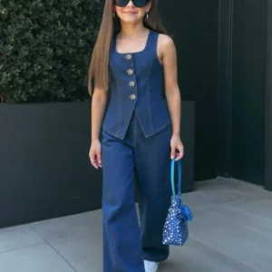 Conjunto 2 pcs top de tirantes y pantalón de mezclilla