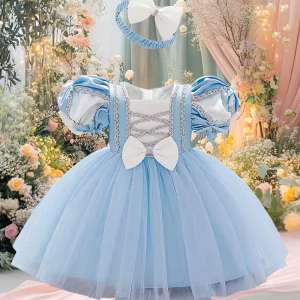 Vestido celeste temático cenicienta de fiesta