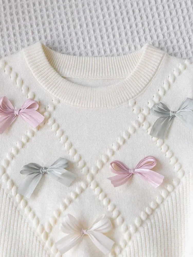 Conjunto de puntos suéter y falda plisada suave cómodo para el invierno