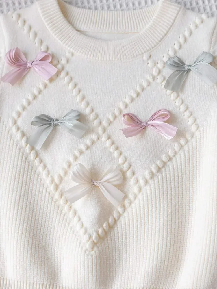 Conjunto de puntos suéter y falda plisada suave cómodo para el invierno