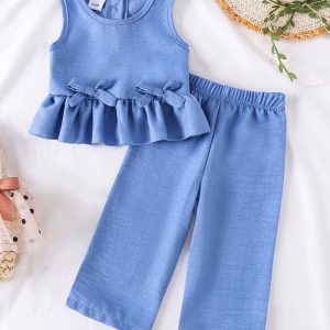 Conjunto 2 piezas cielo azul blusa y pantalón