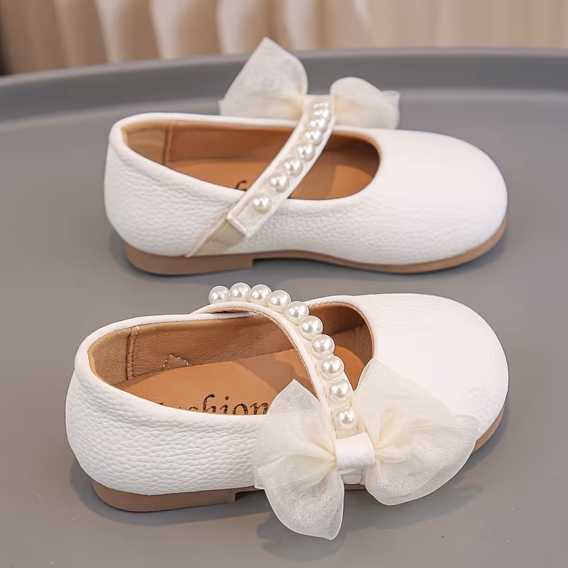 Zapatos de perla suela blanda con punta redonda
