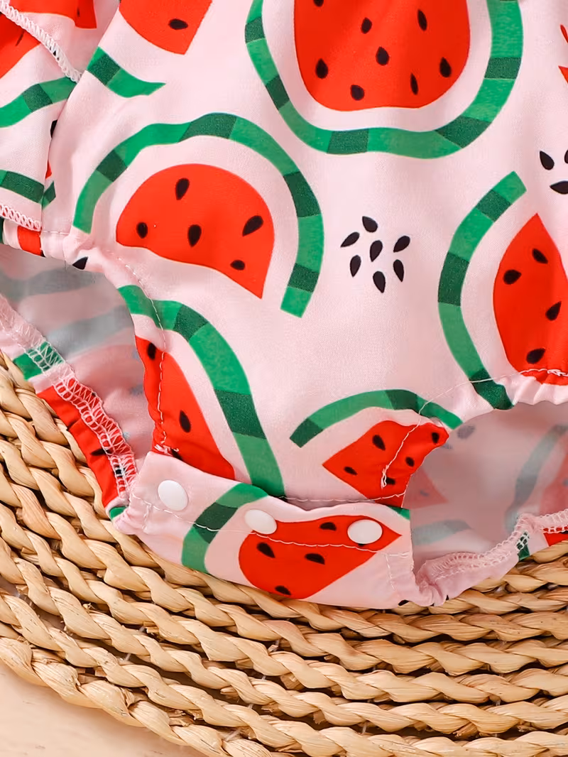 Romper temático sandía con estampado "Sweet One" con cintillo