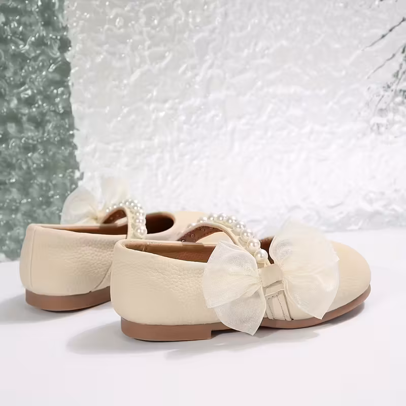 Zapatos de perla suela blanda con punta redonda