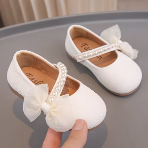 Zapatos de perla suela blanda con punta redonda