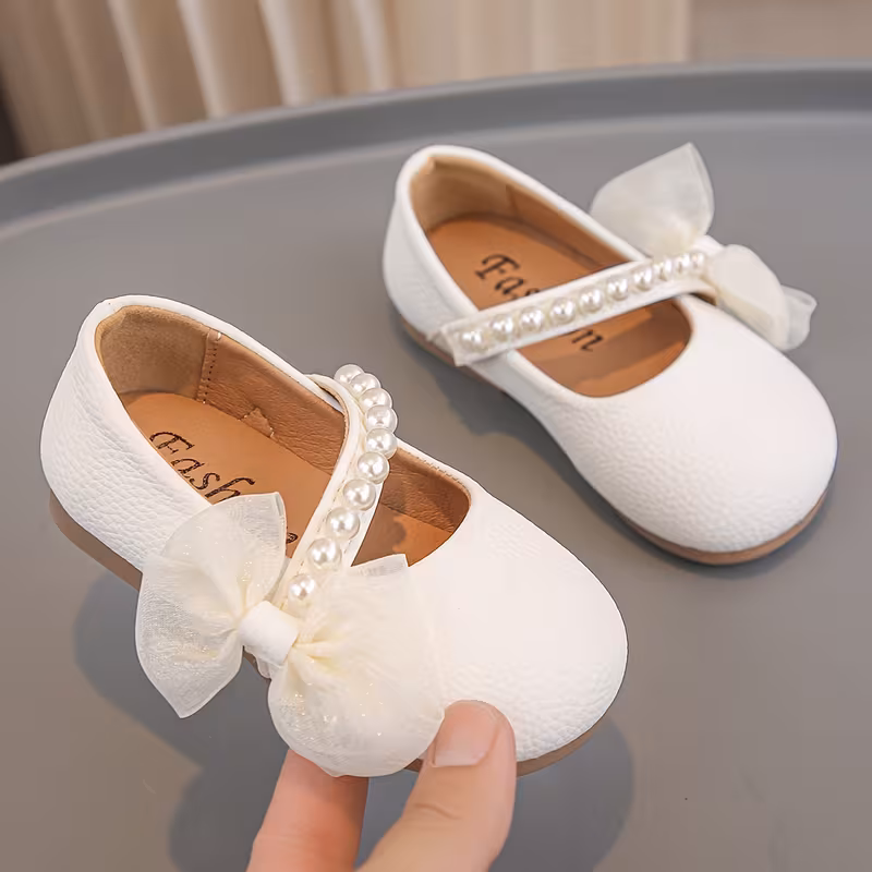 Zapatos de perla suela blanda con punta redonda