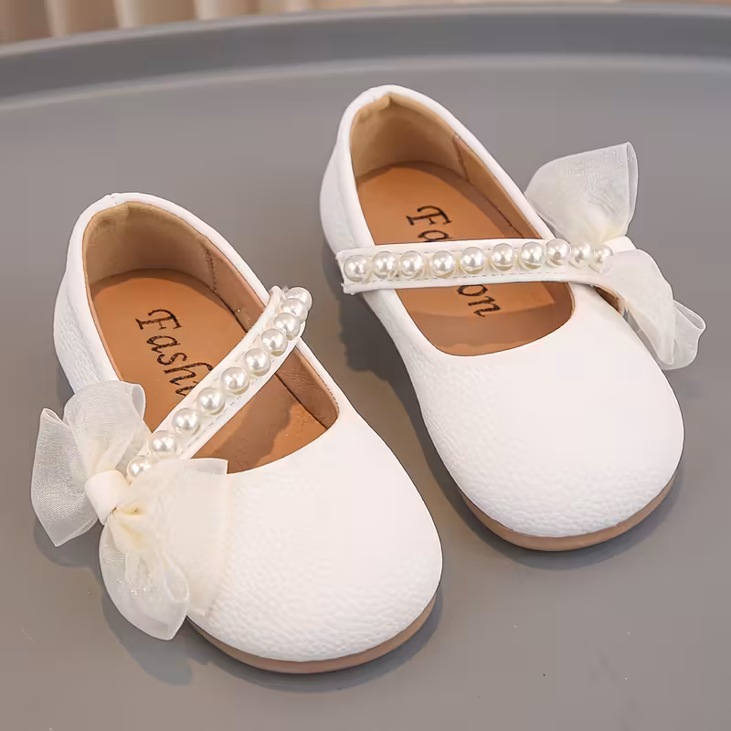 Zapatos de perla suela blanda con punta redonda