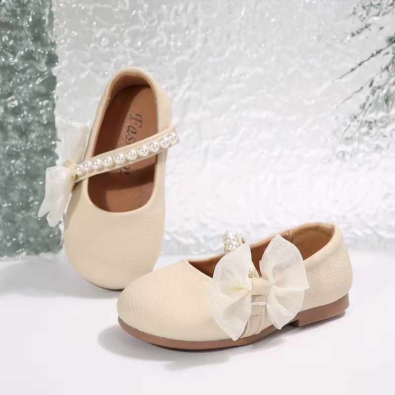 Zapatos de perla suela blanda con punta redonda