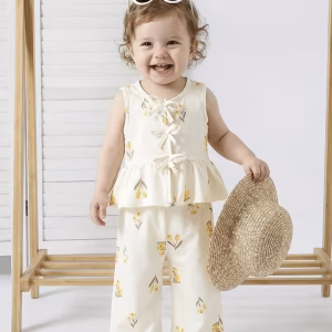 Conjunto 2 piezas blusa y pantalón con estampado floral