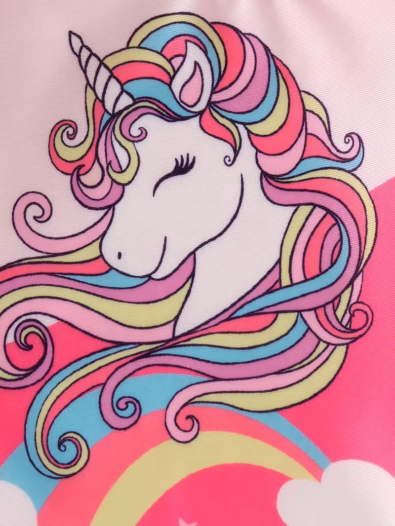 Bañador 2 piezas rosado fuerte estampado unicornio