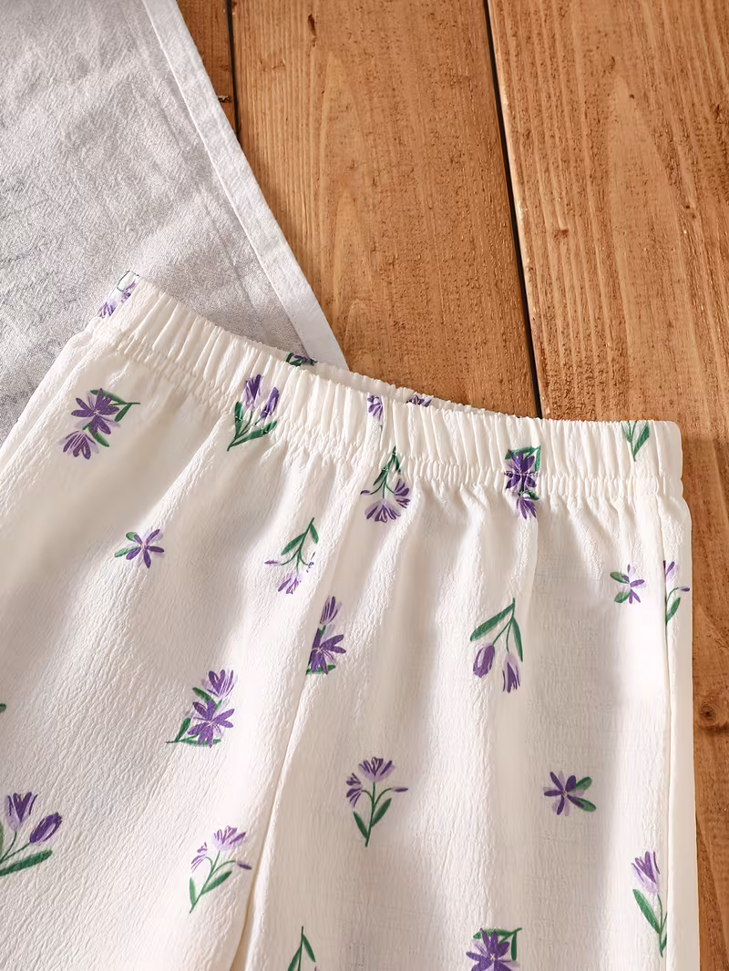 Conjunto 2 piezas veraniego con estampado de tulipanes