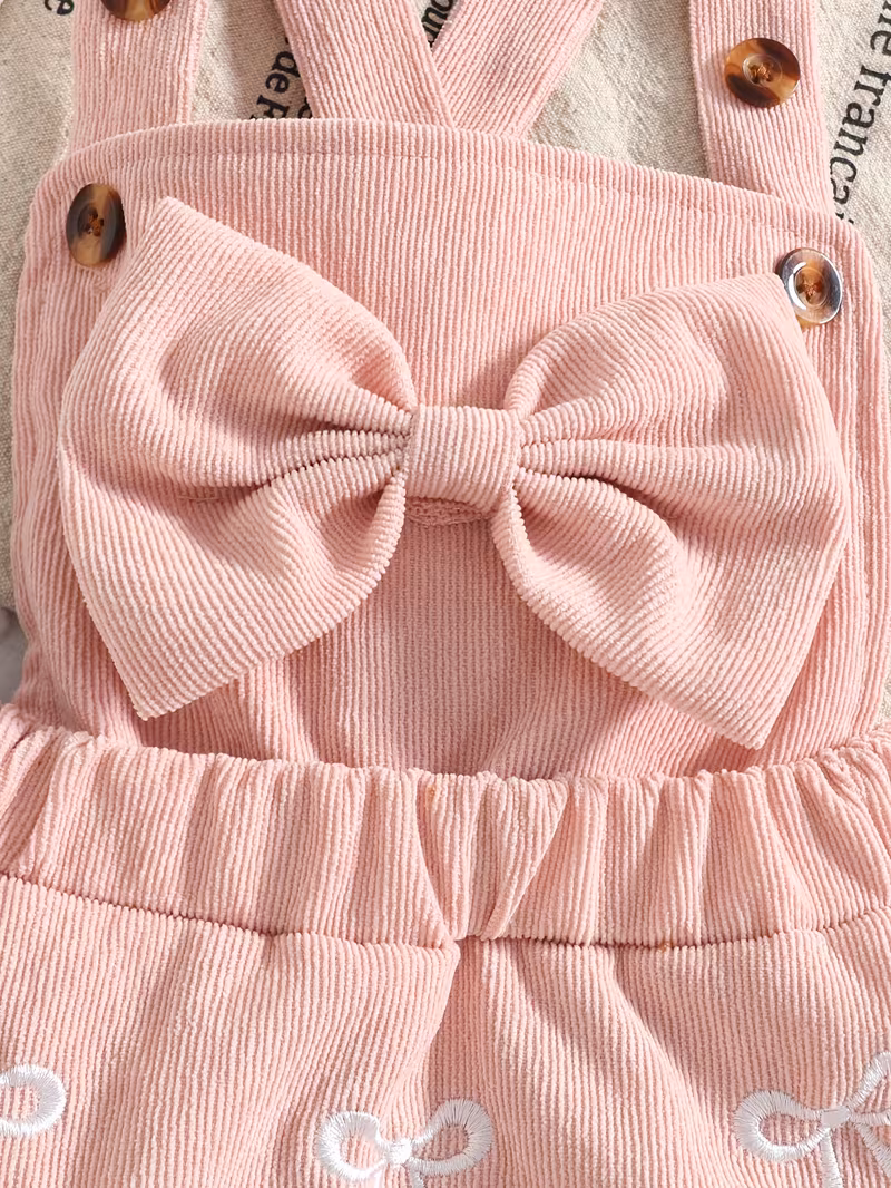 Blusa overol vestido con bordado de lazo y cintillo