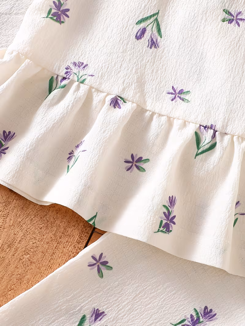 Conjunto 2 piezas veraniego con estampado de tulipanes