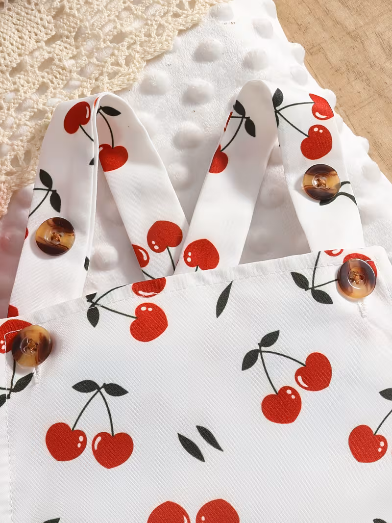 Blusa roja con body estampado de cerezas