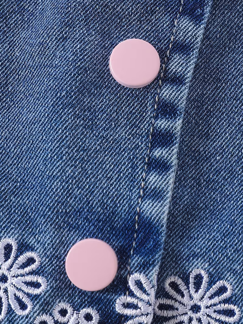 Conjunto de mezclilla camisola y falda bordada