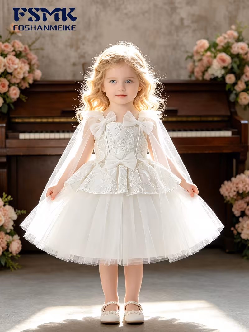 Vestido formal estilo europeo blanco