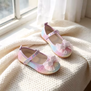 Zapatos Mery Jane purpurina con degradado arcoíris